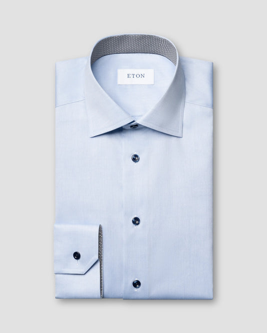 Eton ljusblå skjorta herrskjorta slim fit bomull