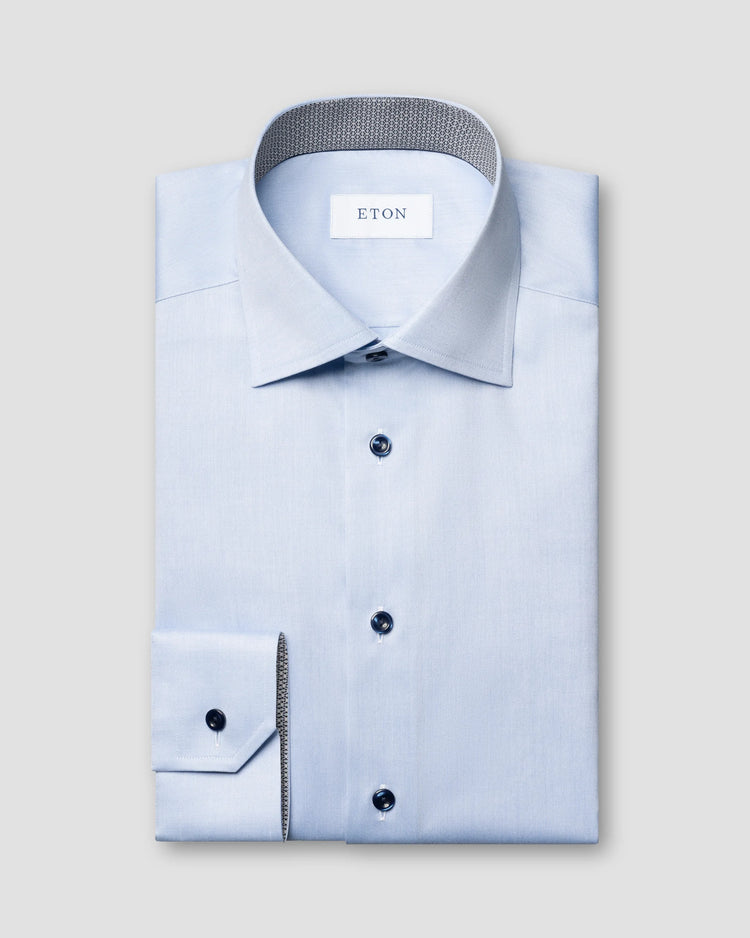 Eton ljusblå skjorta herrskjorta slim fit bomull
