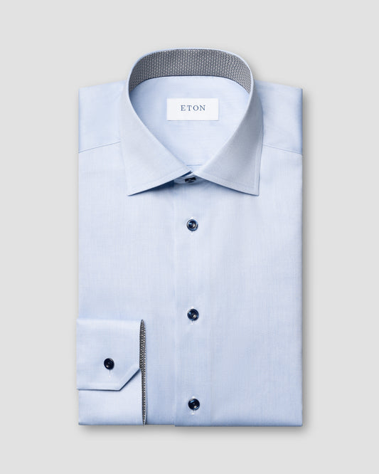 Eton ljusblå skjorta herrskjorta slim fit bomull