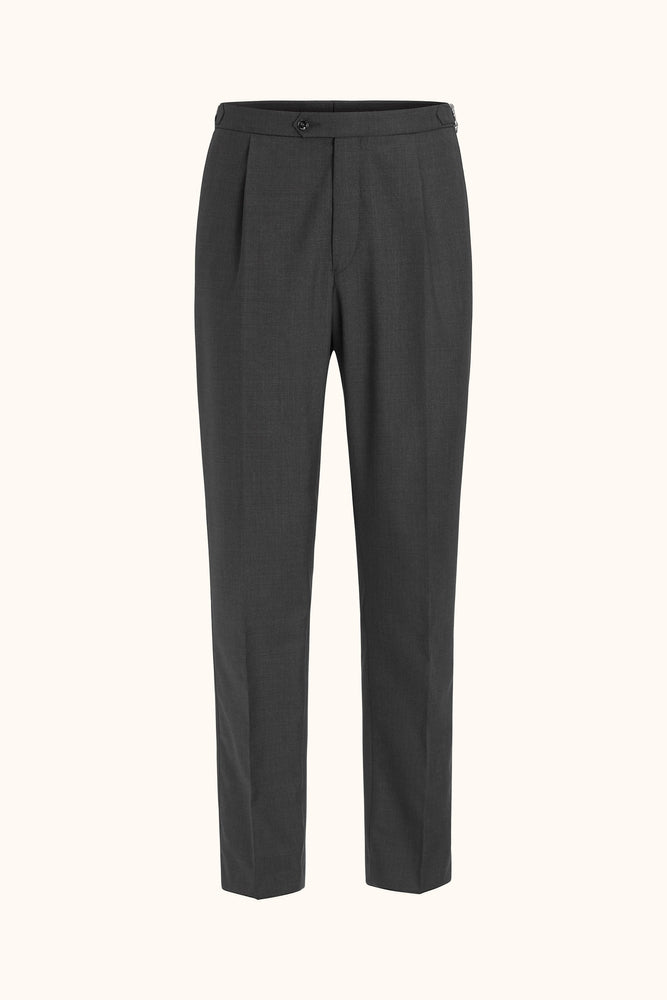 Delon Regular Fit Microstructure Byxor Hög Midja - Mörkgrå – framsida