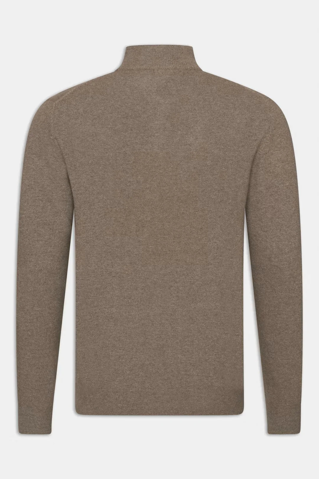 Patton Half Zip herr tröja i beige, långärmad med hög krage, baksida