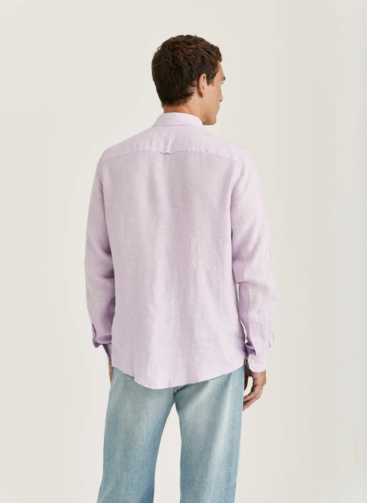 Douglas Linen Shirt-Classic Fit - 50 Purple