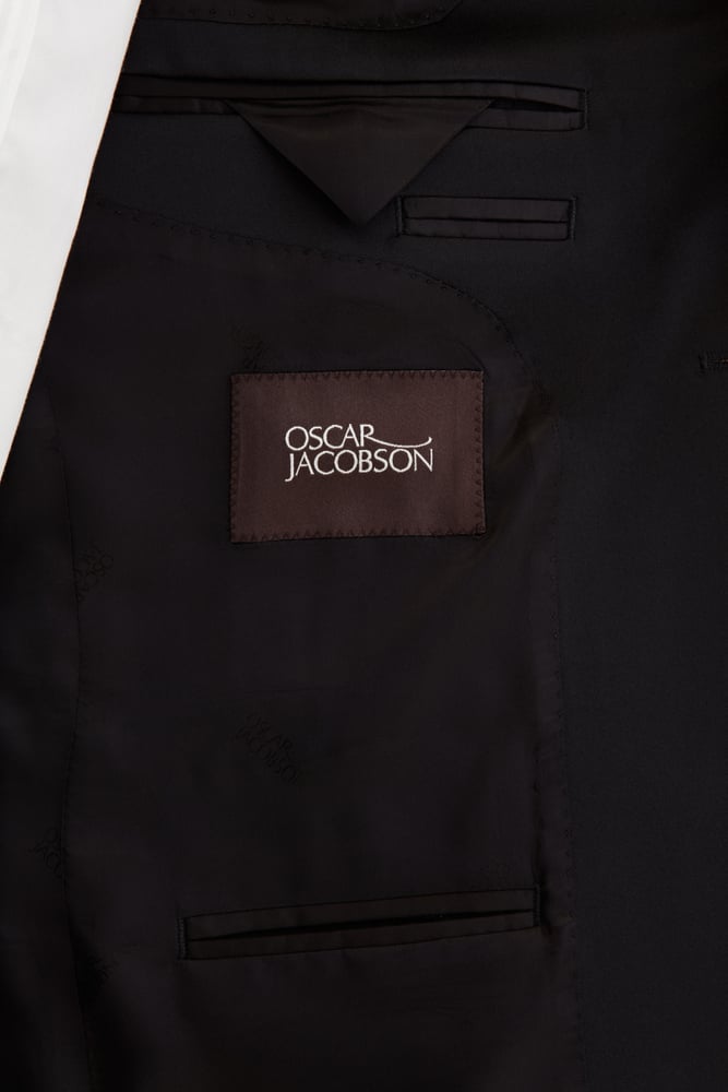 Slim Fit Microstructure Smokingkavaj - Svart – detalj