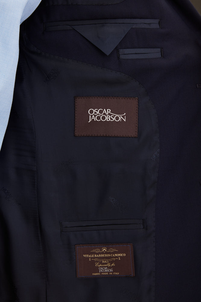 Ego Slim Fit Microstructure Kavaj - Mörkblå – detalj