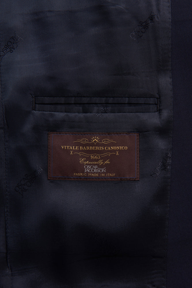 Ego Slim Fit Microstructure Kavaj - Mörkblå – detalj