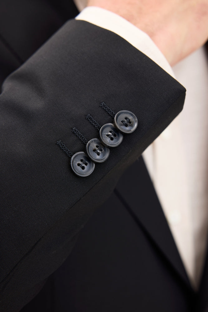 Fogerty Regular Fit Microstructure Kavaj - Svart – detalj