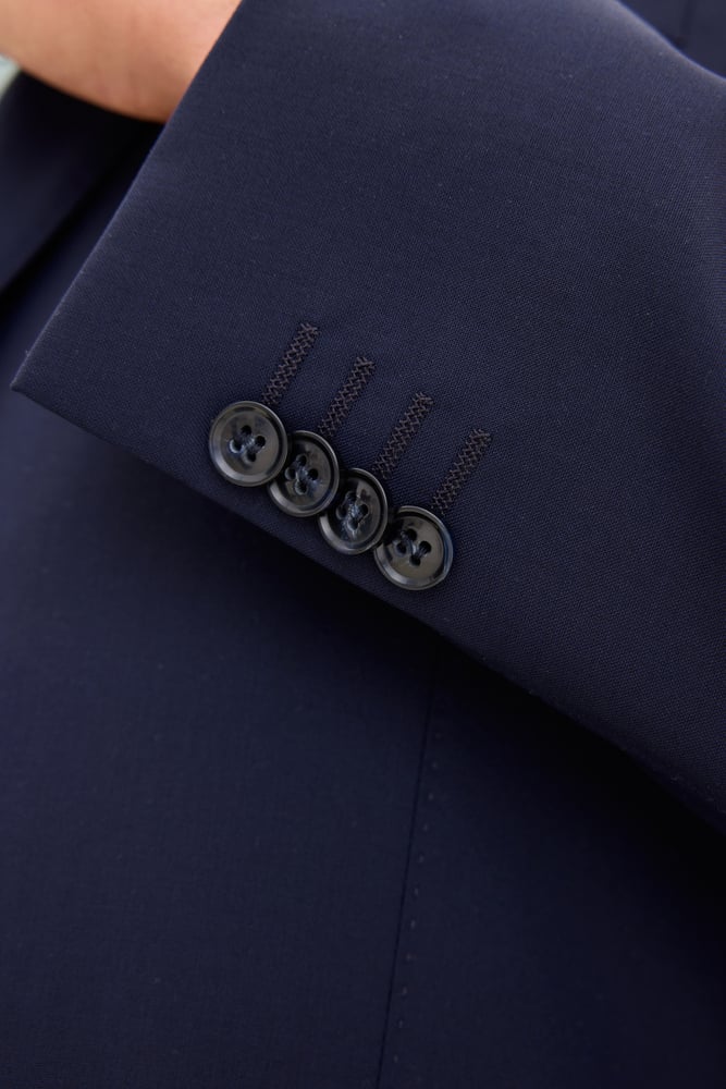 Fogerty Regular Fit Microstructure Kavaj - Mörkblå – detalj