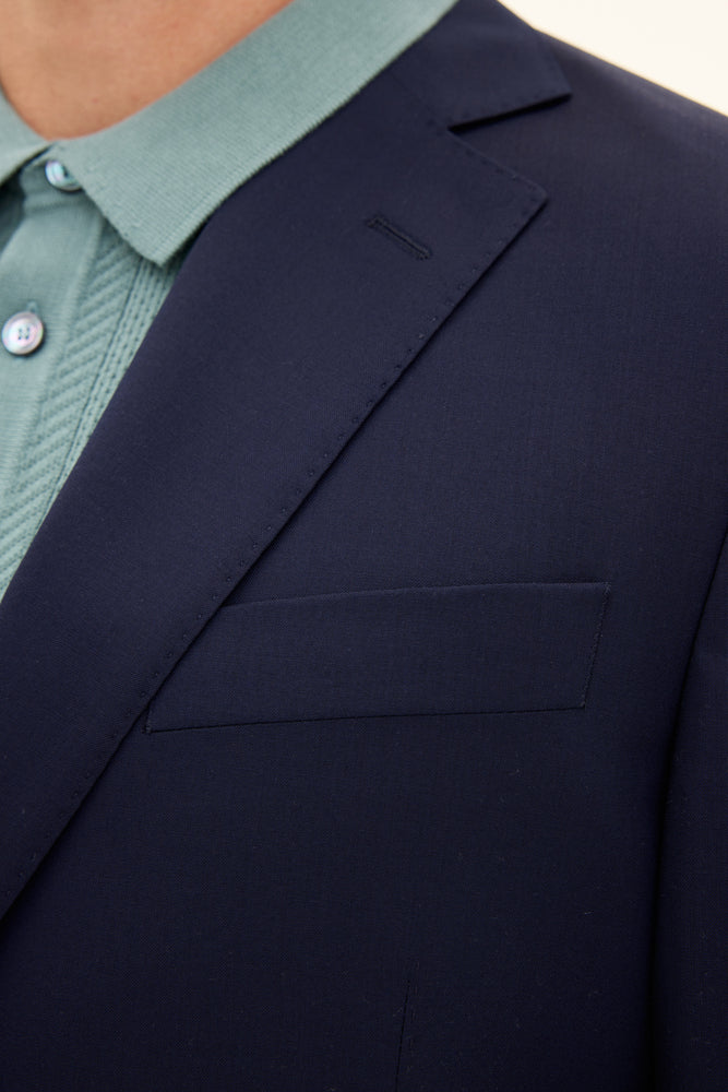 Fogerty Regular Fit Microstructure Kavaj - Mörkblå – detalj