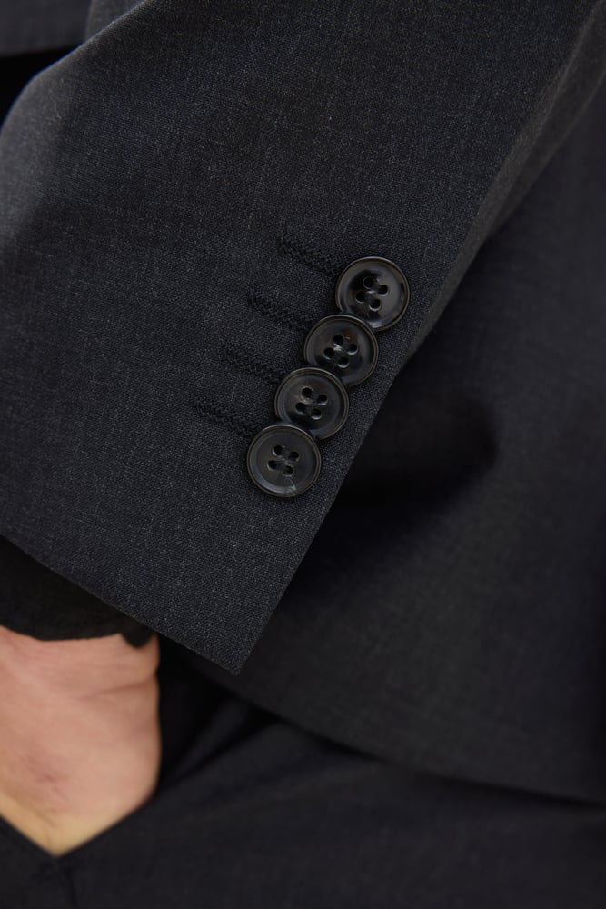 Fogerty Regular Fit Microstructure Kavaj - Mörkgrå – detalj
