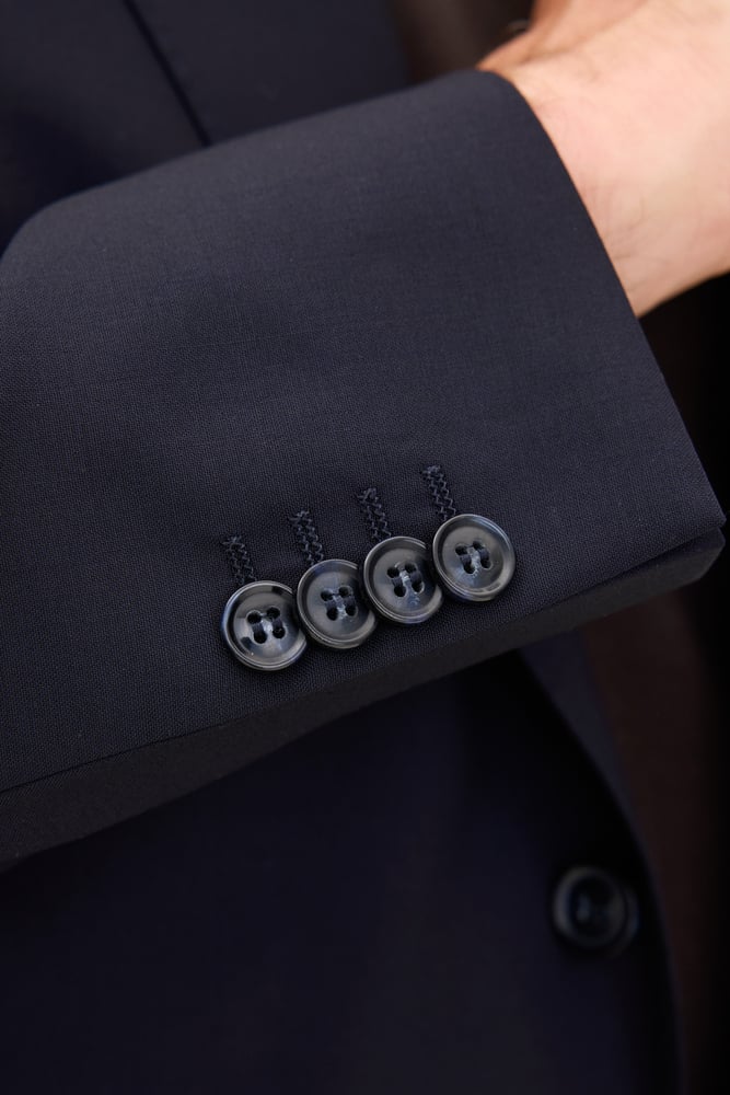 Fogerty Regular Fit Microstructure Kavaj - Mörkblå – detalj
