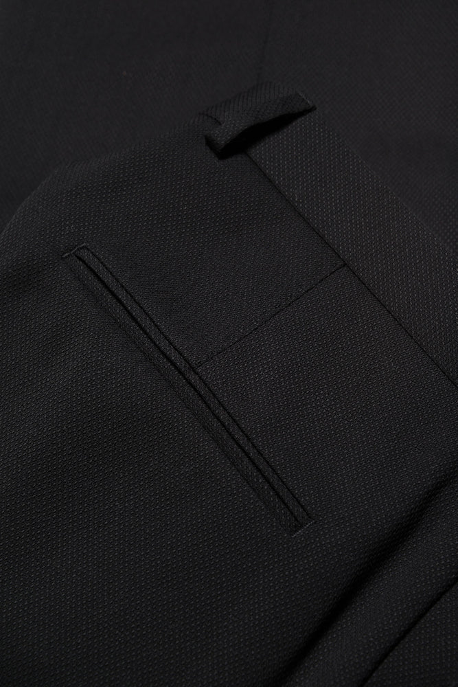 Denz Slim Fit Byxor Tropical Wool - Svart – närbild