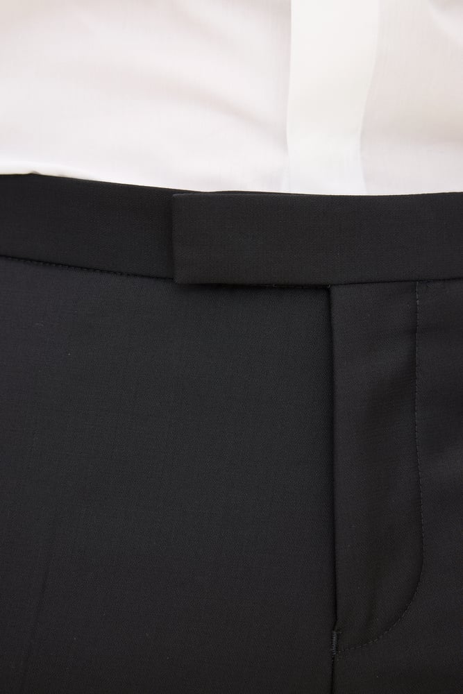 Duke Slim Fit Microstructure Smokingbyxor - Svart – närbild