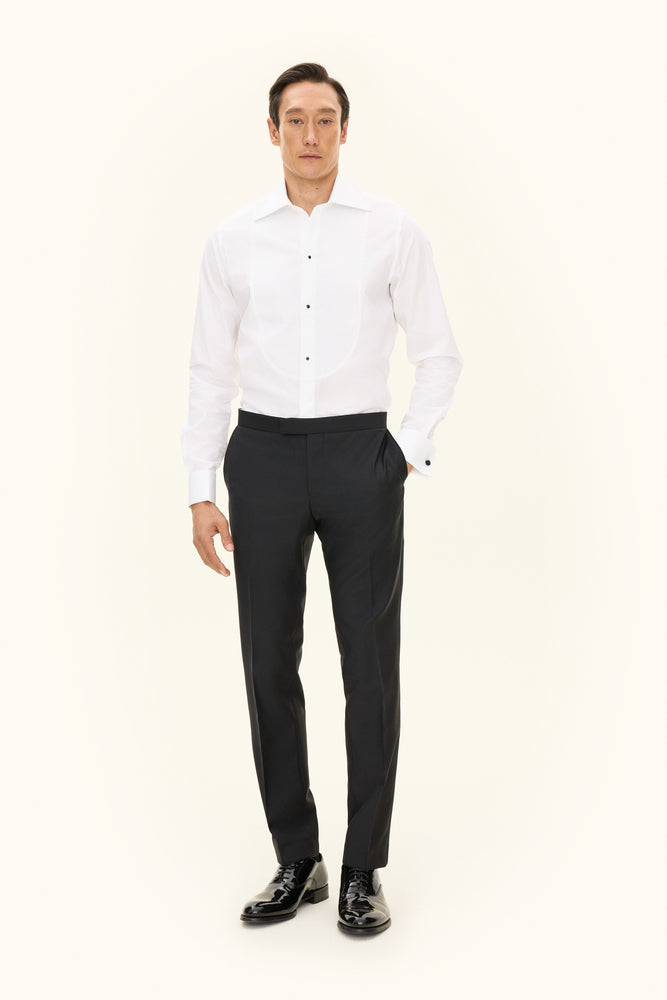 Duke Slim Fit Microstructure Smokingbyxor - Svart – framsida