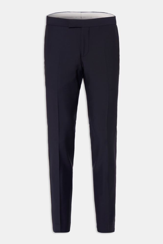 Duke Slim Fit Microstructure Smokingbyxor - Mörkblå – framsida