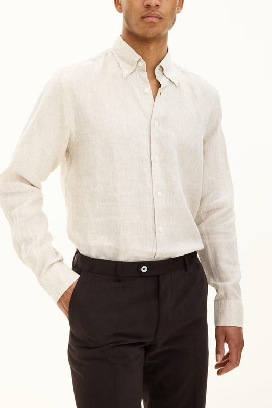 Regular Fit - Linneskjorta - Beige