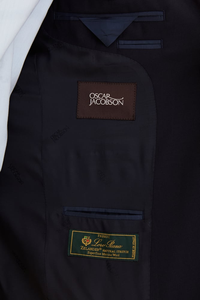 Ego Denz Slim Fit Kostym Twill Merino - Mörkblå – närbild
