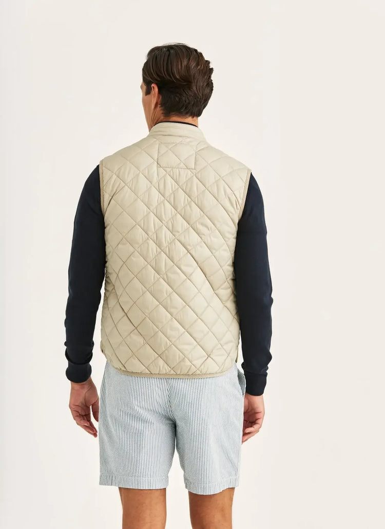 Teddy quilted väst khaki herr
