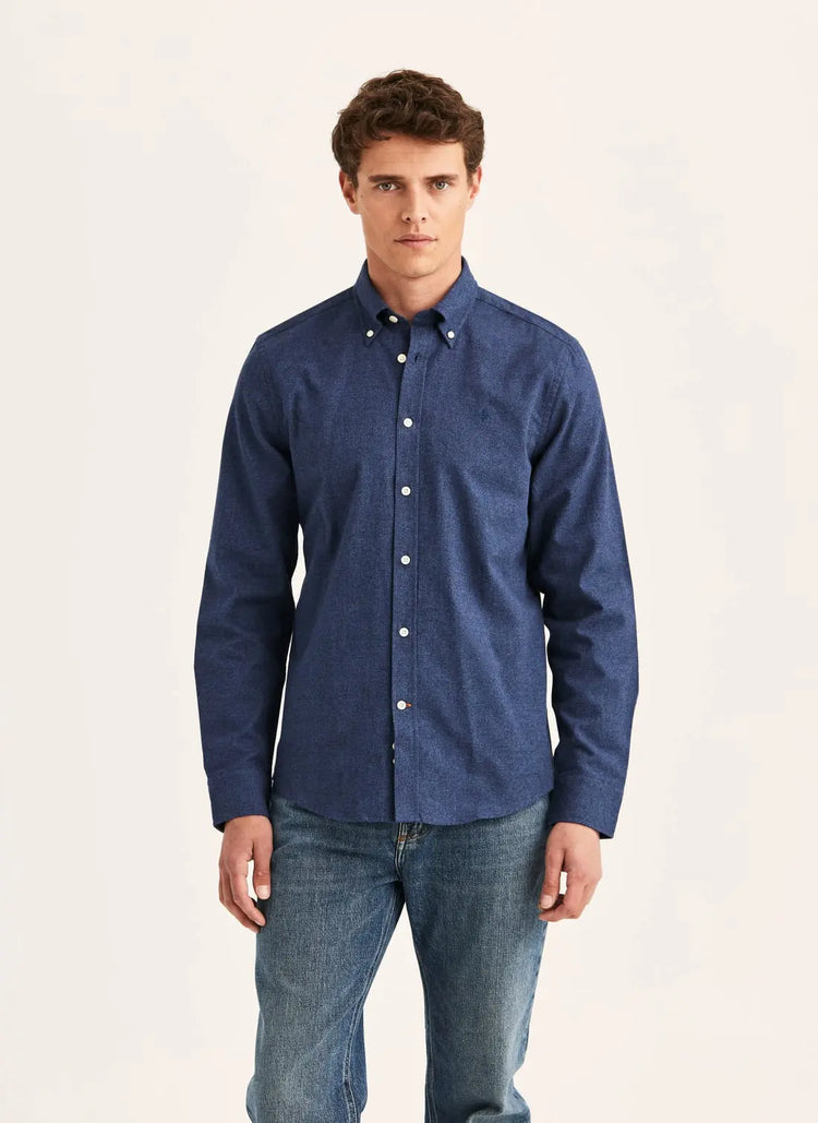 Watts Flannel Shirt - Navy