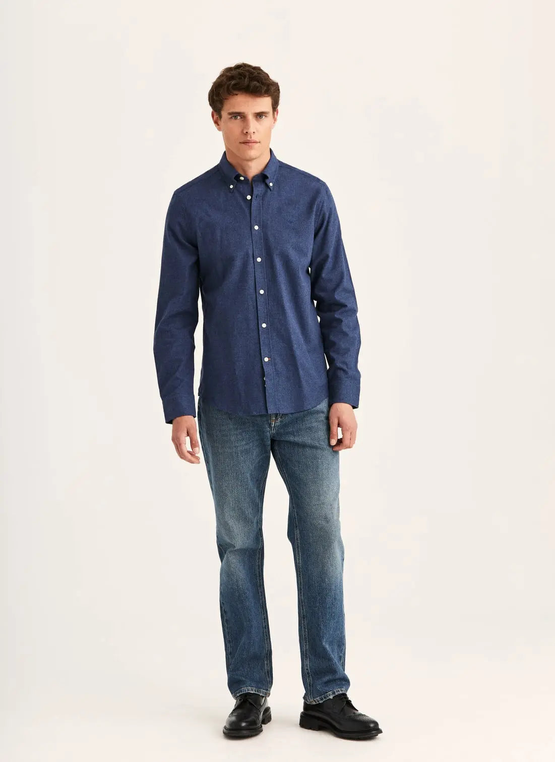 Watts Flannel Shirt-Slim Fit - 60 Navy