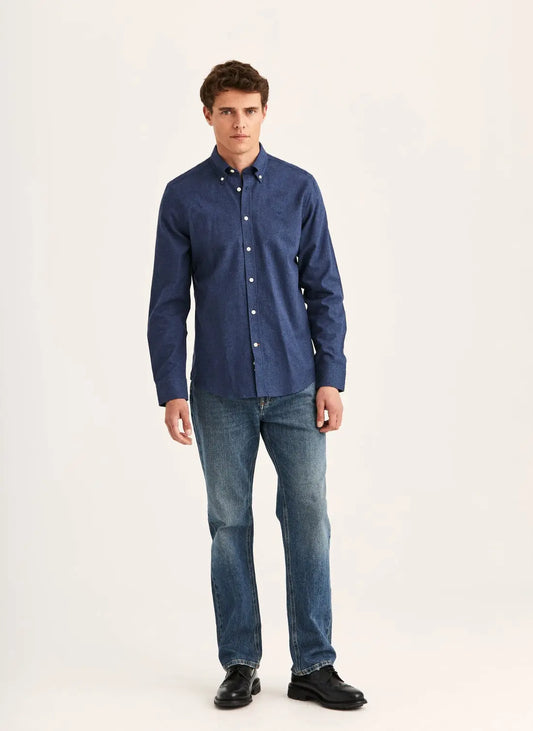 Watts Flannel Shirt - Navy