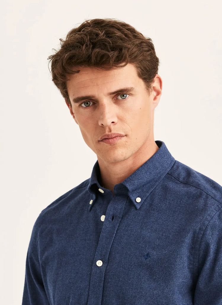Watts Flannel Shirt - Navy