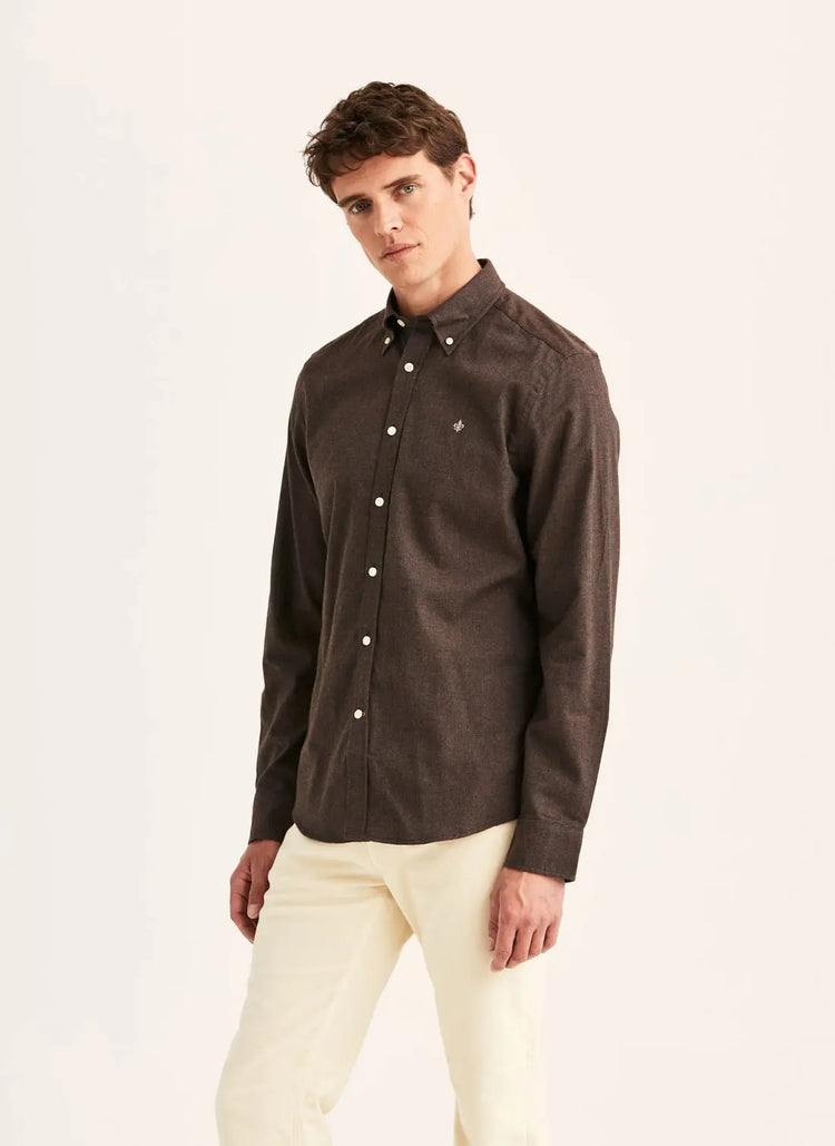 Watts Flannel Shirt-Slim Fit - 80 Brown