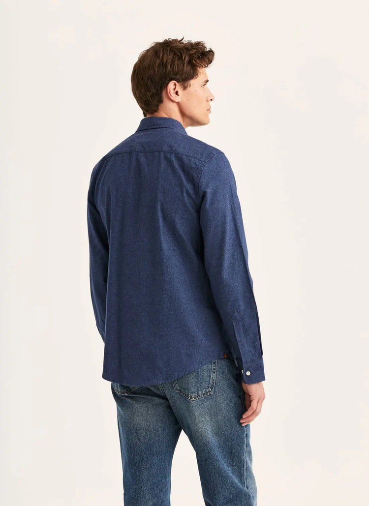 Watts Flannel Shirt-Slim Fit - 60 Navy