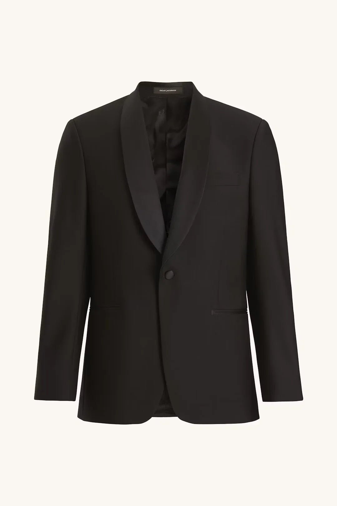 Svart herrkavaj med sjalkrage, klassisk modell för formella tillfällen