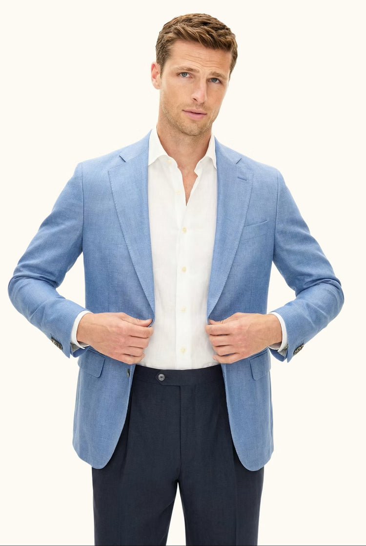 Ferry Soft Blazer Linne - Blueberry Blue