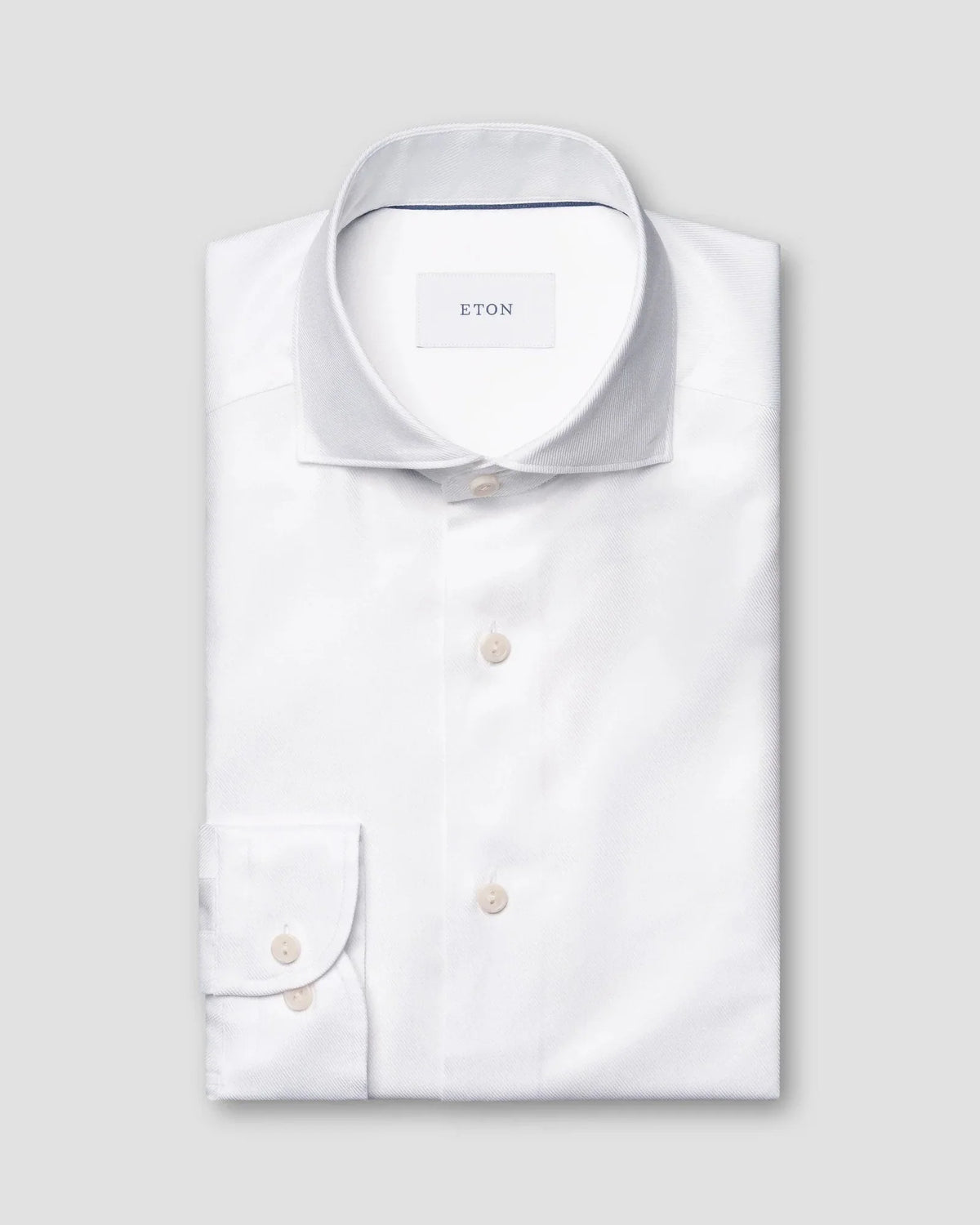 Enfärgad twillskjorta Casual fit - Vit – framsida