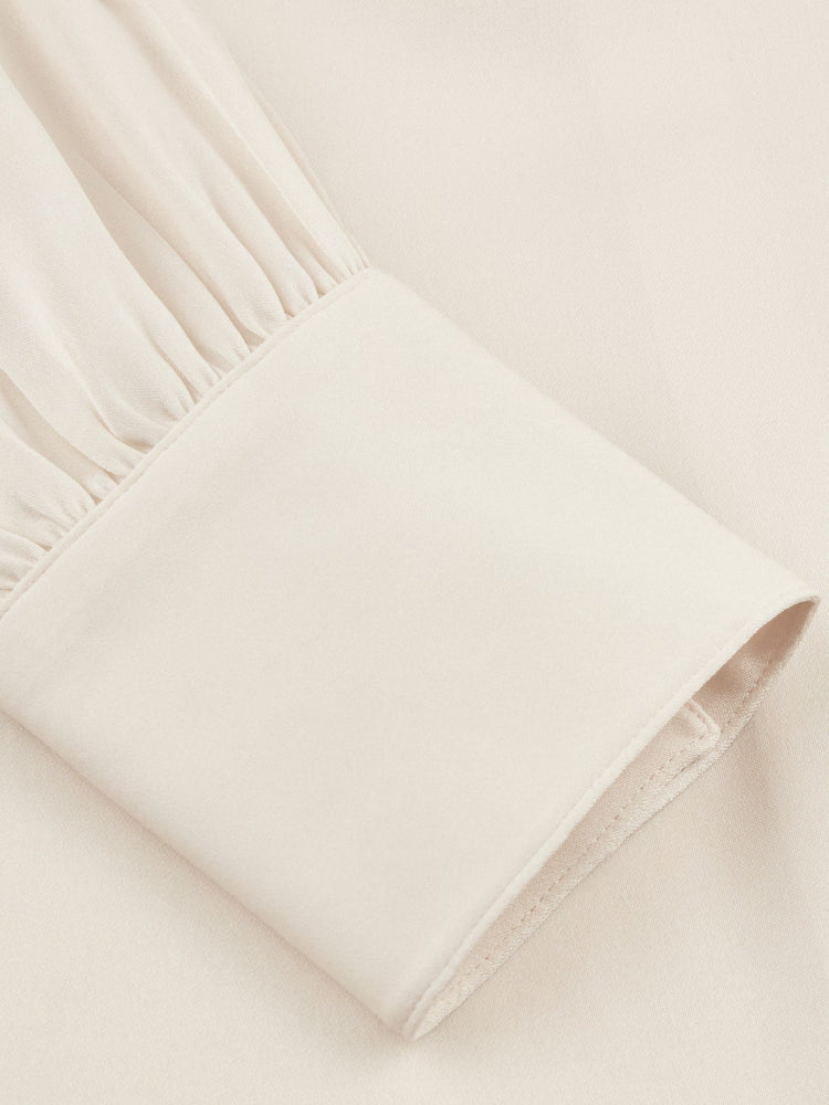 Selma Blouse, Bowtie Flyfront - Champagne