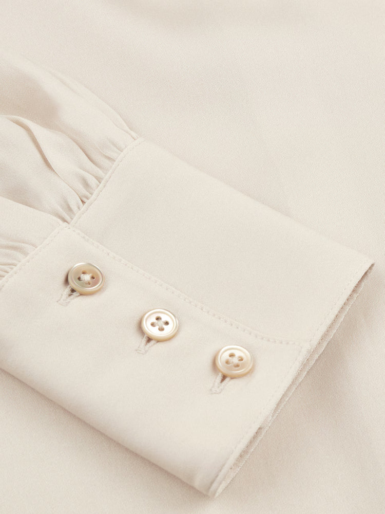 Selma Blouse, Bowtie Flyfront - Champagne