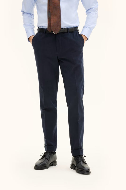 Denz Turn Up Trousers - Mörkblå