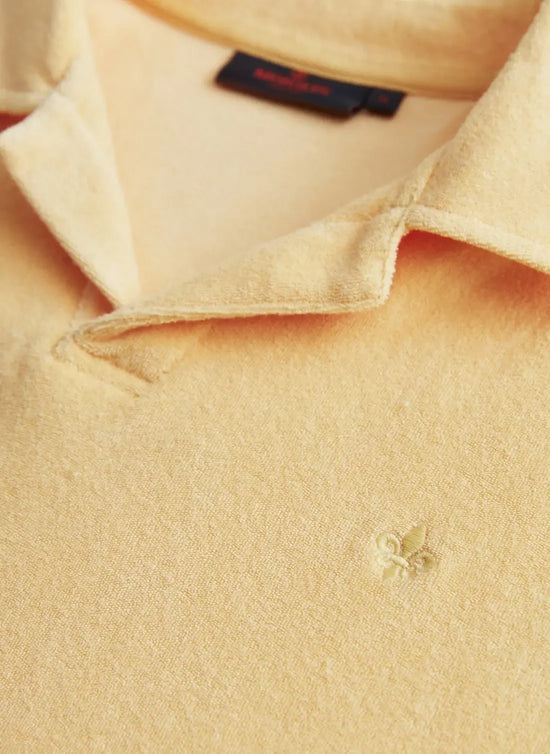 Delon Terry orange pikétröja herr med broderad detalj