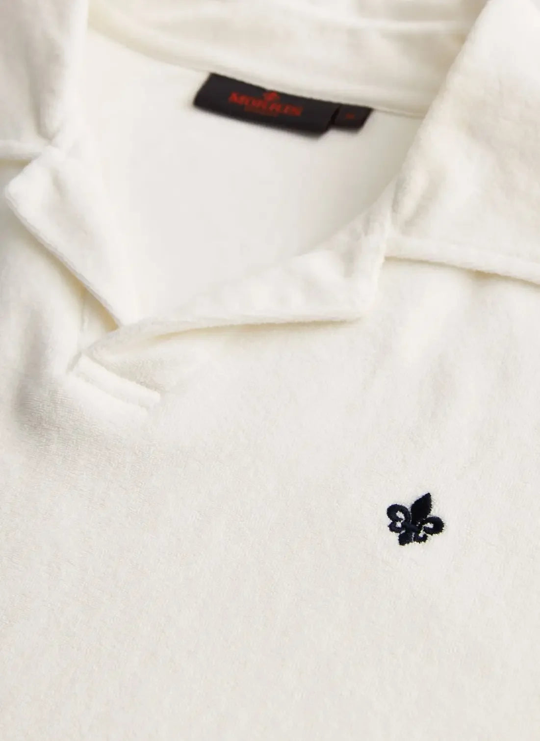 Morris off white pikétröja herr med broderad logotyp