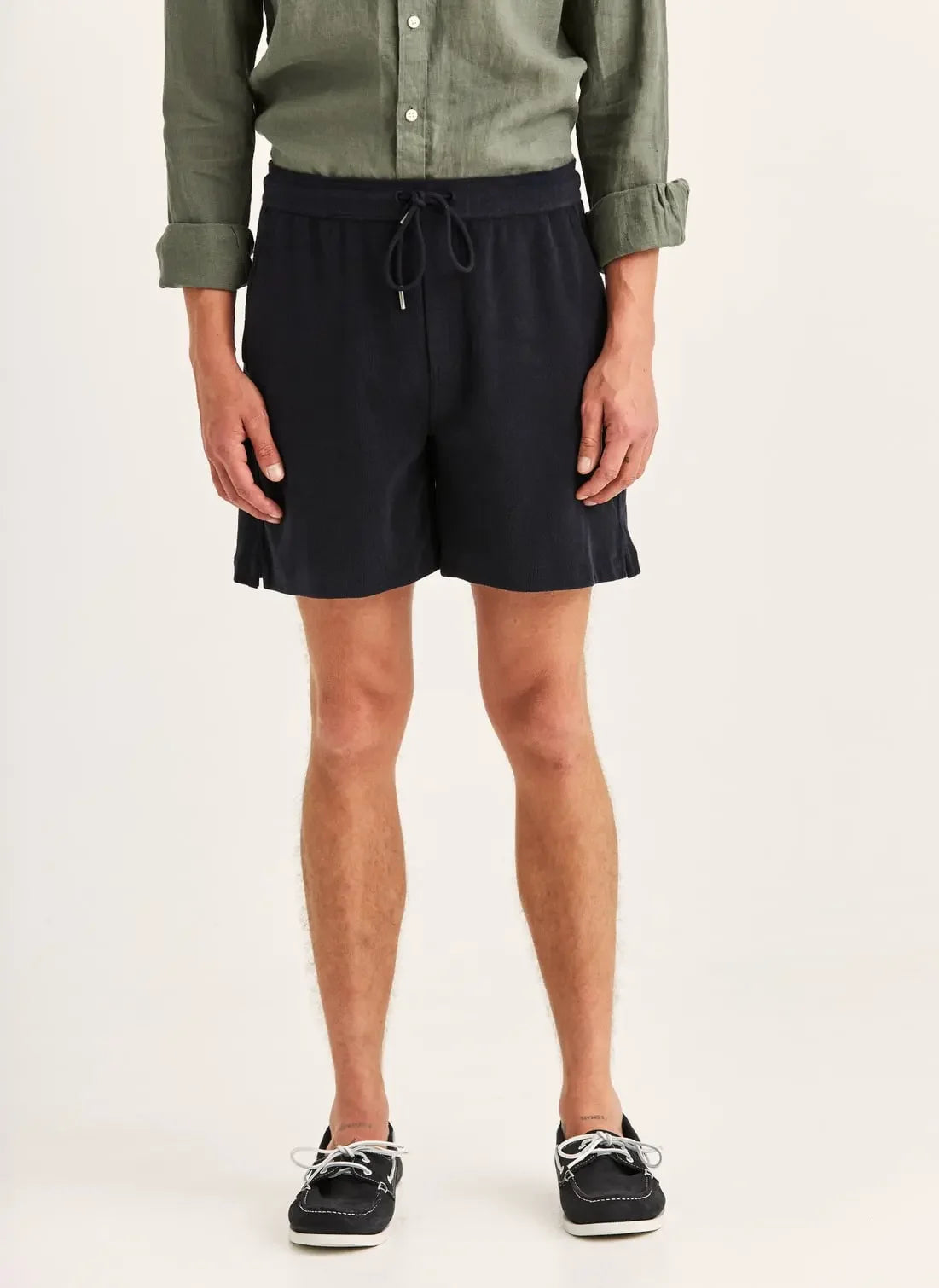 Delon Terry shorts herr mörkblå