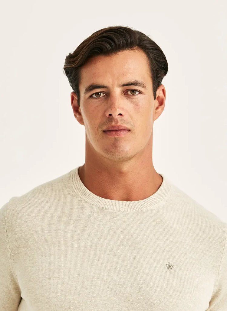 Riley O-neck stickad tröja herr khaki
