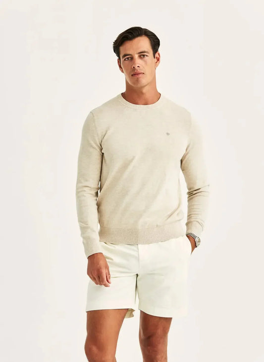 Riley O-neck tröja herr khaki bomull