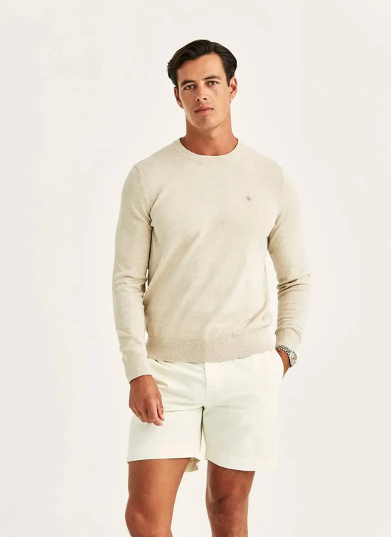 Riley O-neck tröja herr khaki bomull