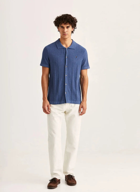 Clayton Knitted Shirt - Blue