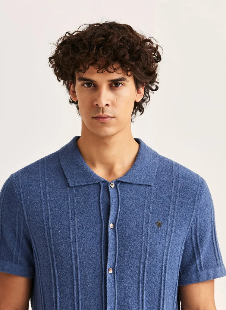 Clayton Knitted Shirt - Blue