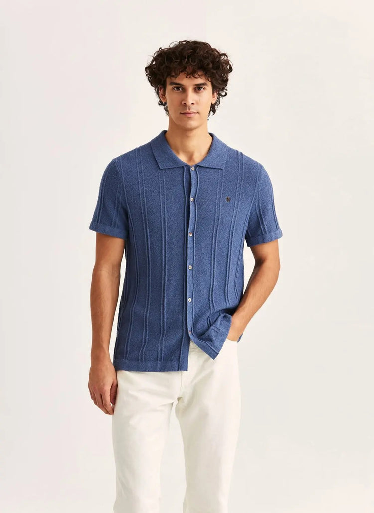 Clayton Knitted Shirt - Blue