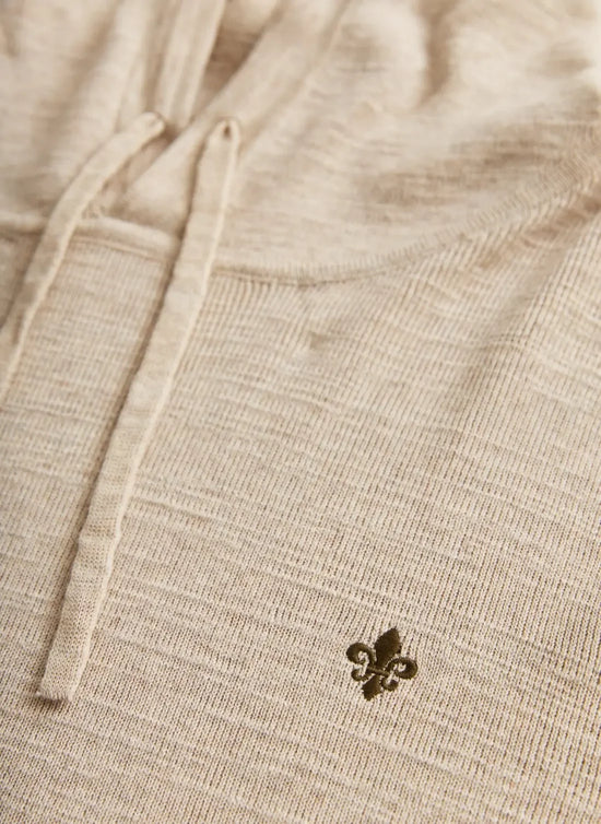 Randall hoodie herr khaki bomull broderad fleur-de-lis detalj