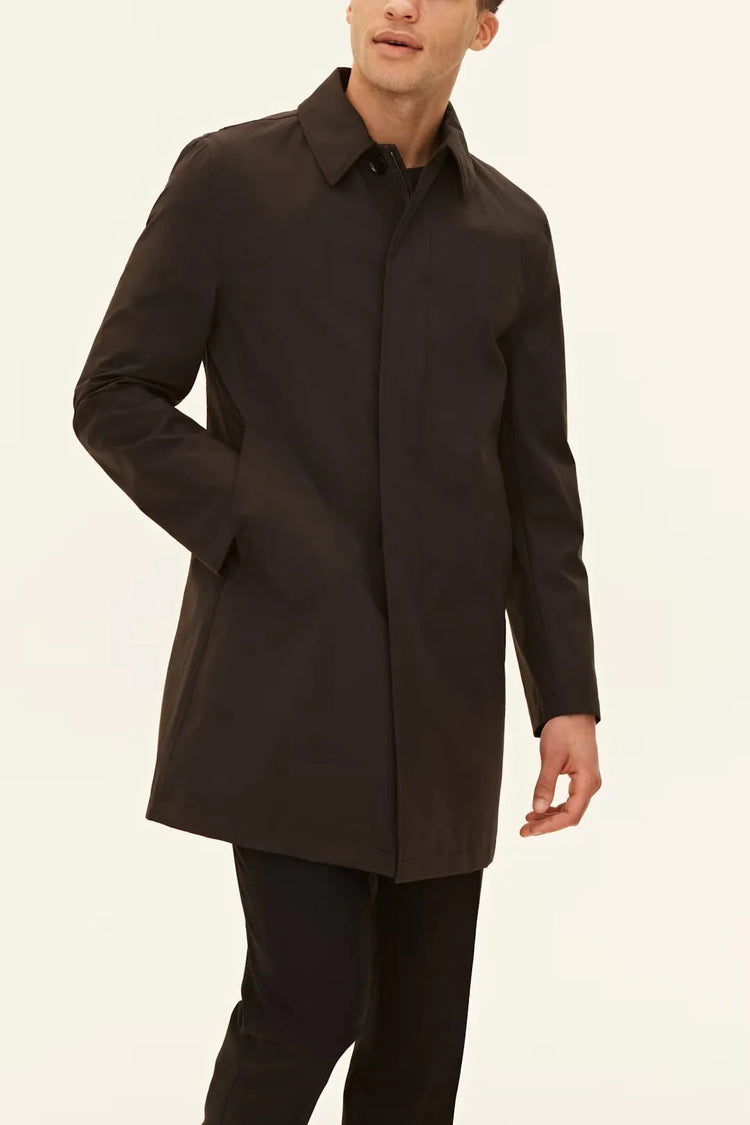 Oscar Jacobson herr car coat i mörkbrunt, klassisk stil och rak passform