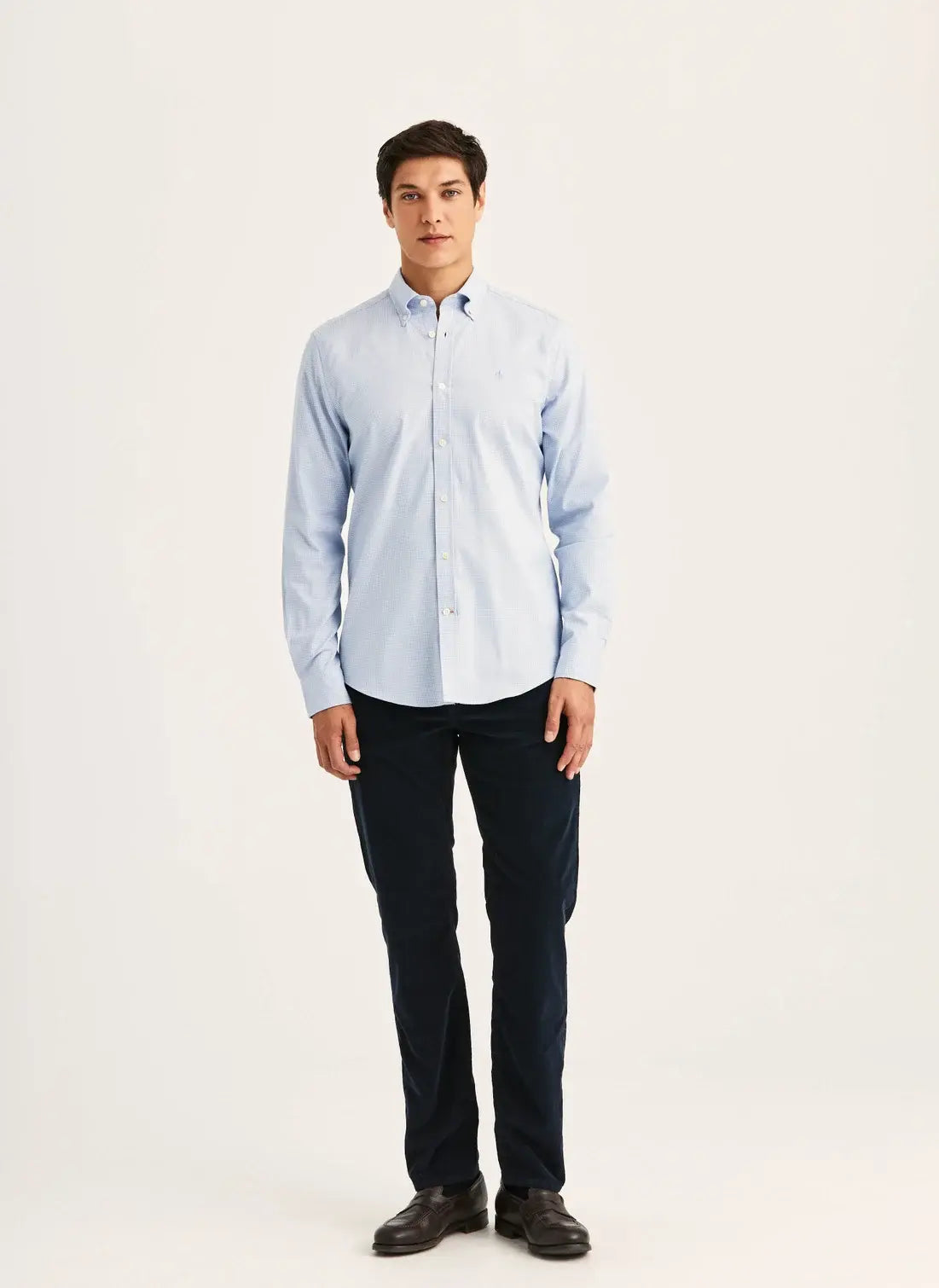 Watts Flannel Shirt-Slim Fit - 55 Light blue