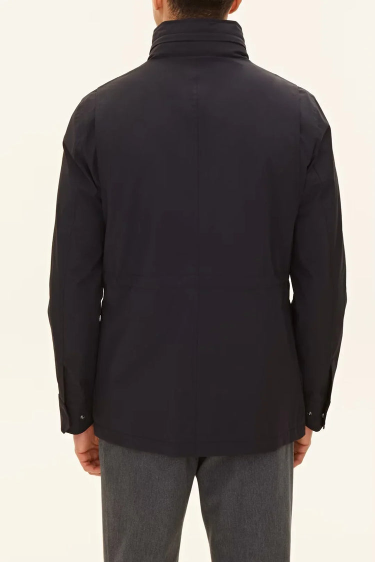 M-65 Field Jacket herr jacka i marinblått, lång ärm, ryggsida, stilren design