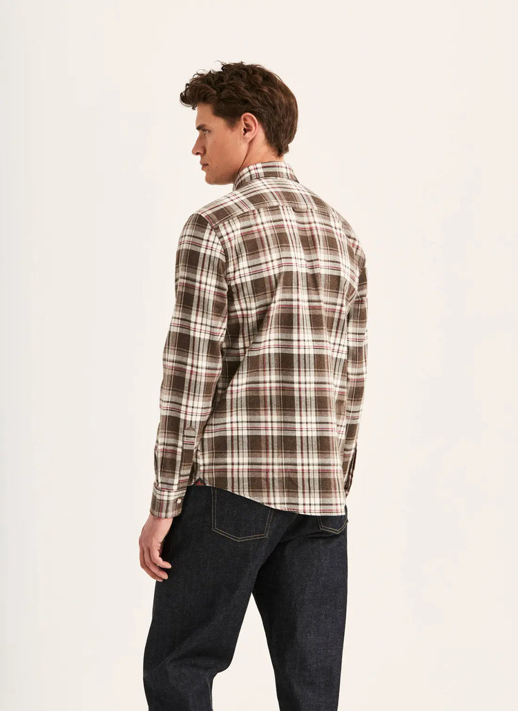 Happy Flannel Check Shirt-Classic Fit - 80 Brown