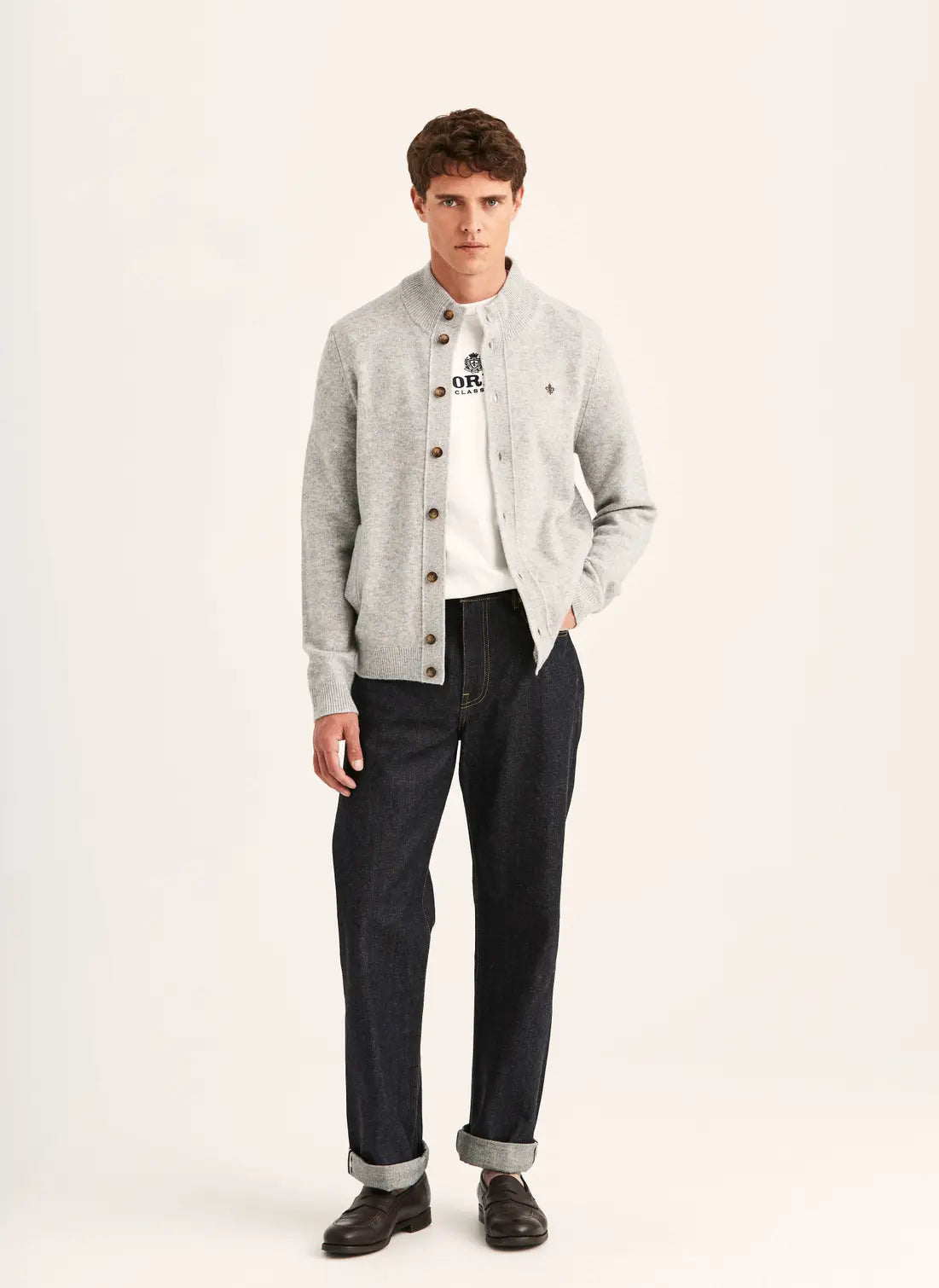 Hertford Button Cardigan - 91 Grey