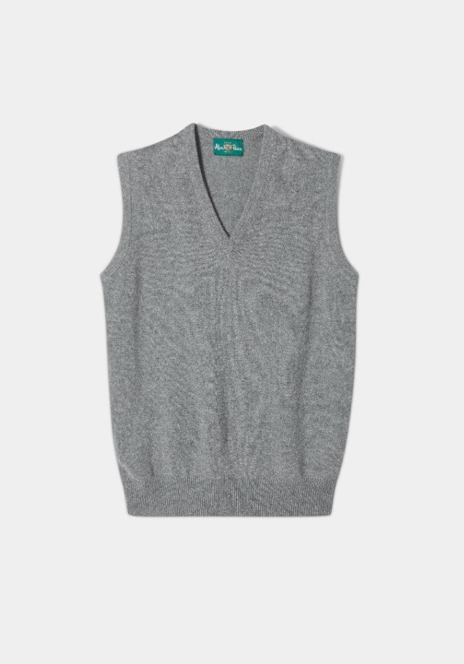 SLIPOVER V-NECK LAMMULL - GRÅ