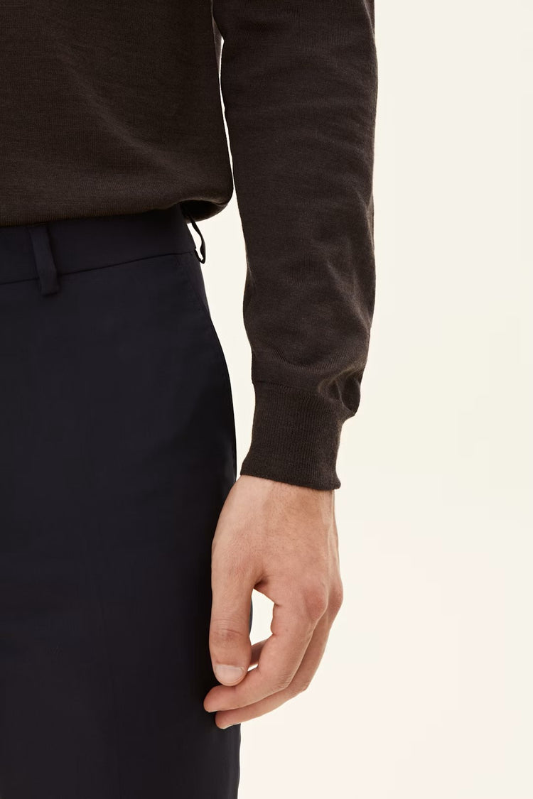 Regular Fit Piké Extra Fine Merinoull - Brown Flannel